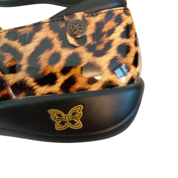 ALEGRIA Kel Leopard Print Patent Flats Women's Size 10 Slip-On Comfort Shoes - Picture 6 of 13